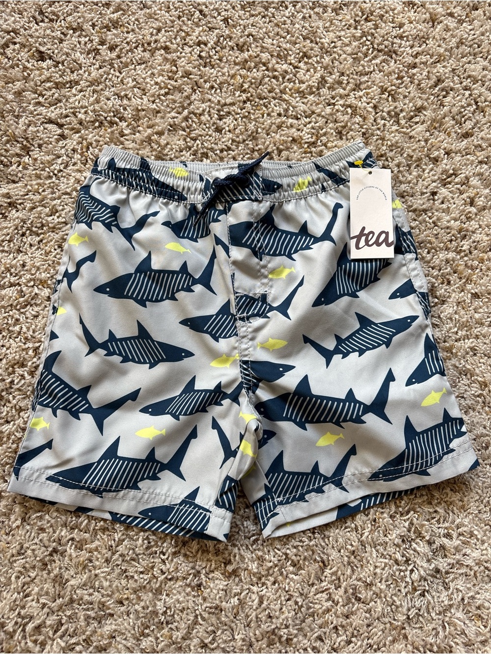 NWT Tea Collection Shark Swim Trunks 4T